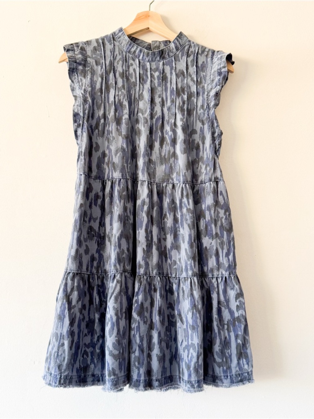 Anthropology Jenee Tiered Blue Printed Dress Size S - Picture 2 of 10
